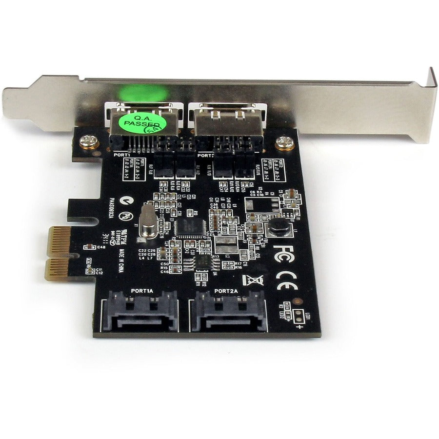 StarTech.com 2 Port PCI Express SATA 6 Gbps eSATA Controller Card - Dual Port PCIe SATA III Card - 2 Int/2 Ext StarTech.com 2 Port PCI Express SATA 6 Gbps eSATA Controller Card - Dual Port PCIe SATA III Card - 2 Int/2 Ext